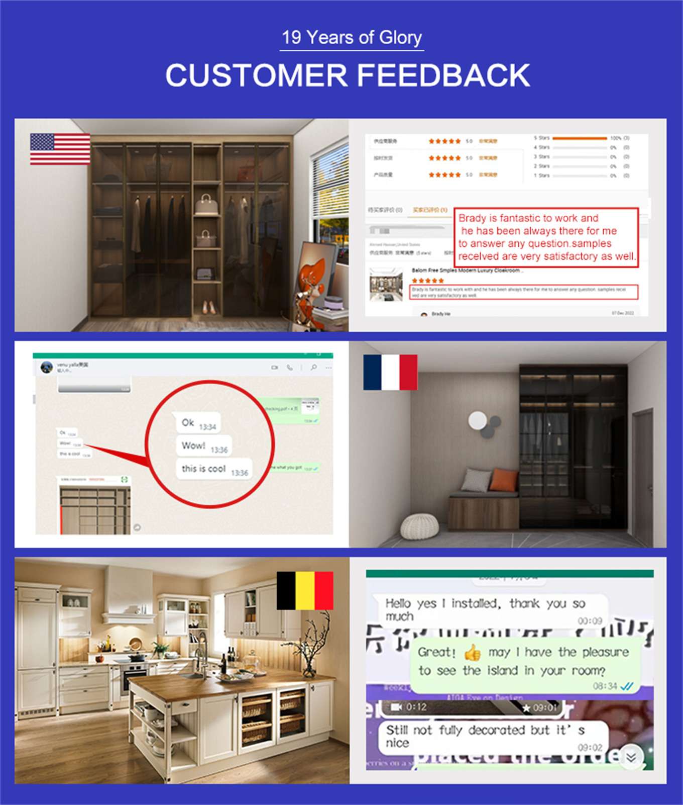 customer feedback of kitchen cabinets