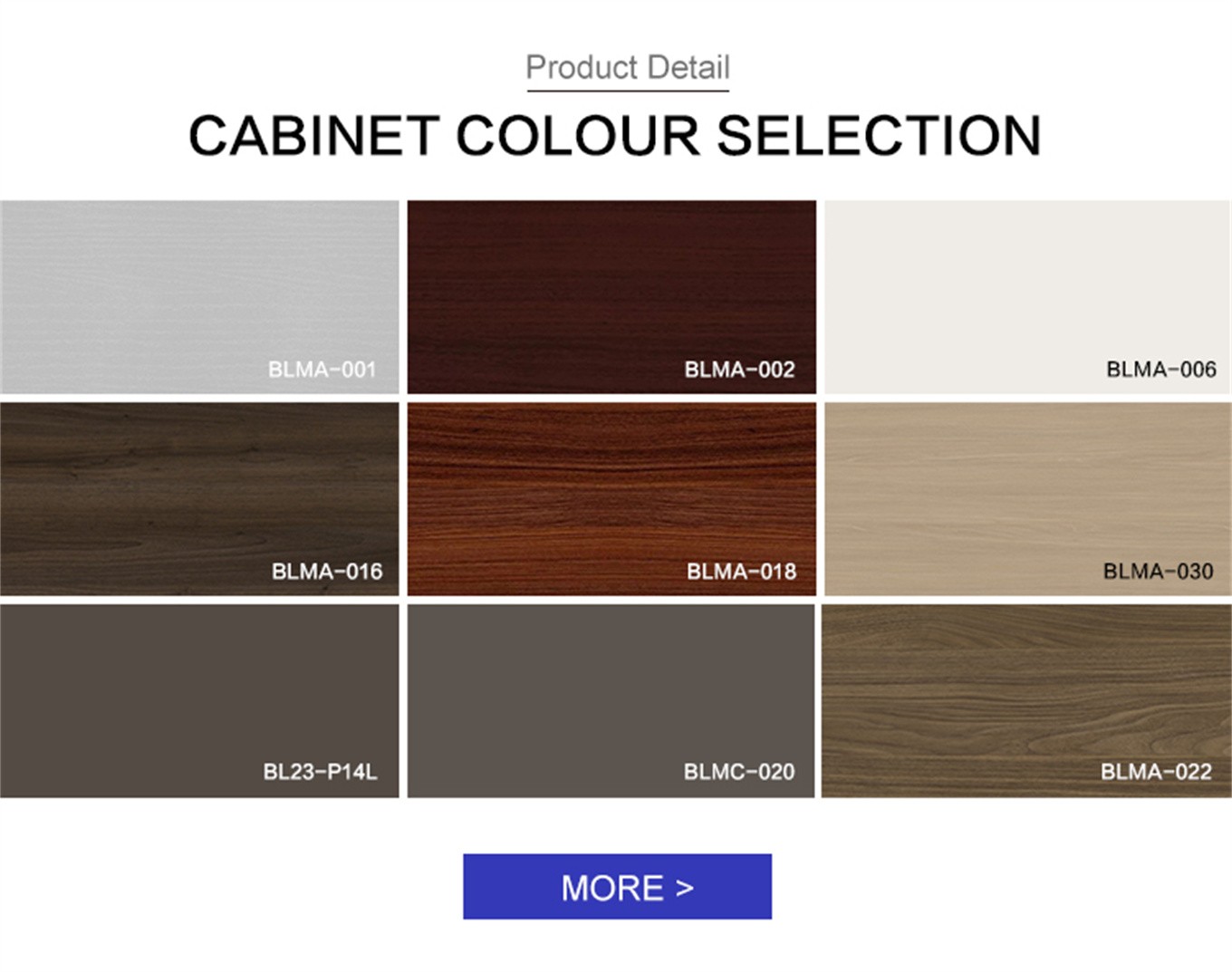 PVC finish kitchen cabinets colors